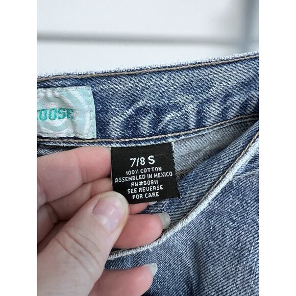 Vintage Anchor Blue Wide Leg Jeans Loose Fit 7 8 S Skater 90s Grunge 29x29 Women - Picture 3 of 14